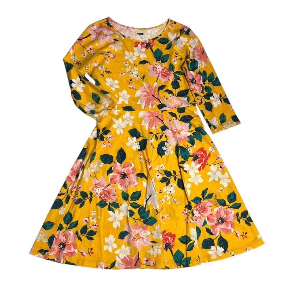 Old Navy Pink and Orange Sundress Casual 3/4 Sleeve